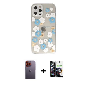 ieg™ iPhone 12 Pro Max Kılıf Eksen Asil Prime - Şeffaf Temperli Cam Ekran Koruyucu + Neon Fosforlu Kamera Lens - TU