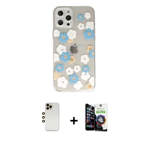 ieg™ iPhone 12 Pro Max Kılıf Eksen Asil Prime - Şeffaf Temperli Cam Ekran Koruyucu + Shine Kamera Lens - GD