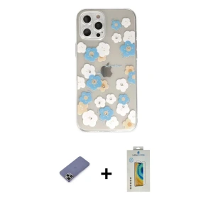 ieg™ iPhone 12 Pro Max Kılıf Eksen Asil Prime - Siyah Polymer Nano Ekran Koruyucu + Metal Kamera Lens Koruma Cam - GD
