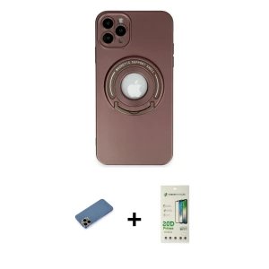 ieg™ iPhone 12 Pro Max Kılıf Eksen Klasik Prime - Siyah 20D Premium Cam Ekran Koruyucu + Shine Kamera Lens Koruma Cam - GD