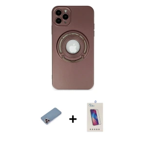 ieg™ iPhone 12 Pro Max Kılıf Eksen Klasik Prime - Siyah Joko 5D Cam + Shine Kamera Lens Koruma Cam - PE