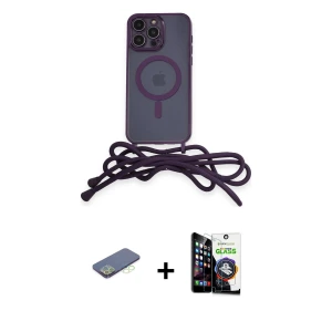 ieg™ iPhone 12 Pro Max Kılıf Eksen Özel Seri - Şeffaf Temperli Cam Ekran Koruyucu + Renkli Kamera Lens Koruma Cam - YL