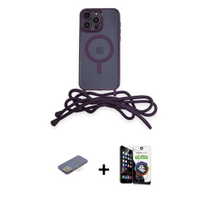 ieg™ iPhone 12 Pro Max Kılıf Eksen Özel Seri - Şeffaf Temperli Cam Ekran Koruyucu + Renkli Kamera Lens Koruma Cam - SI