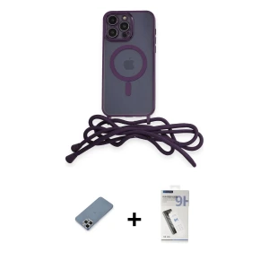 ieg™ iPhone 12 Pro Max Kılıf Eksen Özel Seri - Şeffaf Uv Polymer Nano Ekran Koruyucu + Metal Kamera Lens Koruma Cam - GS