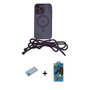 ieg™ iPhone 12 Pro Max Kılıf Eksen Özel Seri - Siyah 18D Cam Ekran Koruyucu + Shine Kamera Lens Koruma Cam - MI