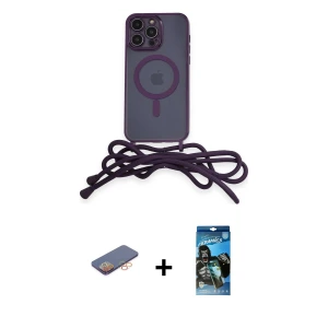 ieg™ iPhone 12 Pro Max Kılıf Eksen Özel Seri - Siyah 34D Izgaralı Cam + Renkli Kamera Lens Koruma Cam - TU
