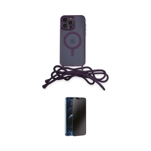 ieg™ iPhone 12 Pro Max Kılıf Eksen Özel Seri - Siyah 3D Antistatik Hayalet Cam Ekran Koruyucu