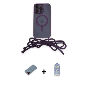 ieg™ iPhone 12 Pro Max Kılıf Eksen Özel Seri - Siyah Joko Magic 5D Cam + Metal Kamera Lens Koruma Cam - KI