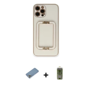 ieg™ iPhone 12 Pro Max Kılıf Kozmos Minimal Prime - Siyah Joko Magic 5D Hayalet Cam + Shine Kamera Lens Koruma Cam - GS