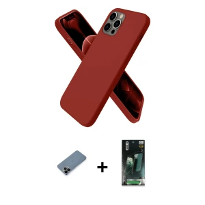 ieg™ iPhone 12 Pro Max Kılıf Kozmos Yansıma Özel Seri - Şeffaf 360 Full Body Arka Koruyucu + Shine Kamera Lens Koruma Cam - SH