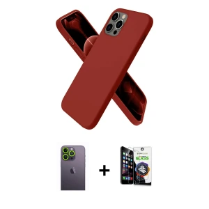 ieg™ iPhone 12 Pro Max Kılıf Kozmos Yansıma Özel Seri - Şeffaf Temperli Cam Ekran Koruyucu + Neon Fosforlu Kamera Lens - YL