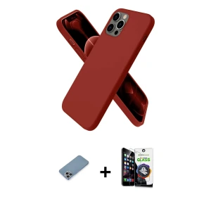 ieg™ iPhone 12 Pro Max Kılıf Kozmos Yansıma Özel Seri - Şeffaf Temperli Cam Ekran Koruyucu + Shine Kamera Lens Koruma Cam - GI