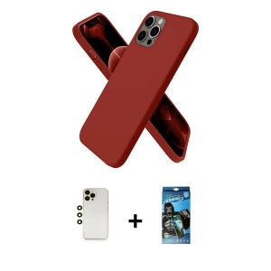 ieg™ iPhone 12 Pro Max Kılıf Kozmos Yansıma Özel Seri - Siyah 34D Izgaralı Cam + Shine Kamera Lens - GD