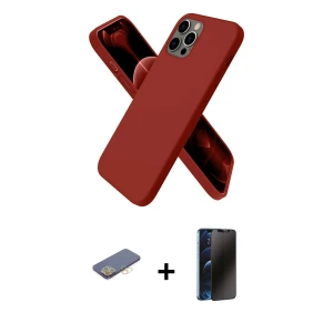 ieg™ iPhone 12 Pro Max Kılıf Kozmos Yansıma Özel Seri - Siyah 3D Antistatik Hayalet Cam Ekran Koruyucu + Renkli Kamera Lens Koruma Cam - SI