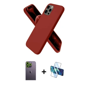 ieg™ iPhone 12 Pro Max Kılıf Kozmos Yansıma Özel Seri - Siyah 3D Antistatik Seramik Nano Ekran Koruyucu + Neon Fosforlu Kamera Lens - YL