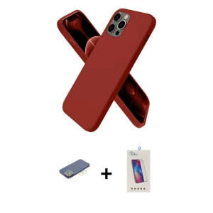 ieg™ iPhone 12 Pro Max Kılıf Kozmos Yansıma Özel Seri - Siyah Joko 5D Cam + Renkli Kamera Lens Koruma Cam - YL