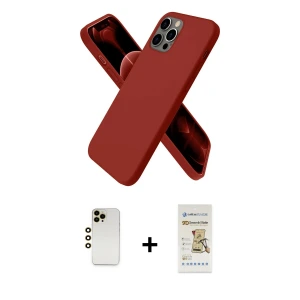 ieg™ iPhone 12 Pro Max Kılıf Kozmos Yansıma Özel Seri - Siyah Mat Seramik Nano Ekran Koruyucu + Shine Kamera Lens - GD