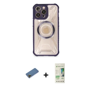 ieg™ iPhone 12 Pro Max Kılıf Kutup Modern - Siyah 20D Premium Cam Ekran Koruyucu + Shine Kamera Lens Koruma Cam - GD