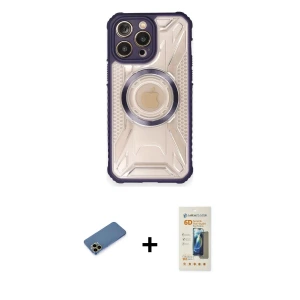 ieg™ iPhone 12 Pro Max Kılıf Kutup Modern - Siyah 6D Mat Seramik Hayalet Nano Ekran Koruyucu + Shine Kamera Lens Koruma Cam - GD