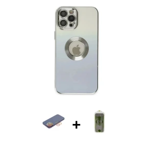 ieg™ iPhone 12 Pro Max Kılıf Kutup Yansıma Özel Seri - Siyah Joko Magic 5D Hayalet Cam + Renkli Kamera Lens Koruma Cam - TU