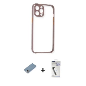ieg™ iPhone 12 Pro Max Kılıf Nova Asil Özel Seri - Şeffaf Uv Polymer Nano Ekran Koruyucu + Shine Kamera Lens Koruma Cam - GI