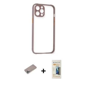 ieg™ iPhone 12 Pro Max Kılıf Nova Asil Özel Seri - Siyah 6D Mat Seramik Hayalet Nano Ekran Koruyucu + Shine Kamera Lens Koruma Cam - SABE