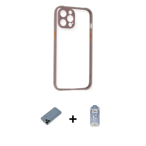 ieg™ iPhone 12 Pro Max Kılıf Nova Asil Özel Seri - Siyah Joko Magic 5D Cam + Shine Kamera Lens Koruma Cam - SH