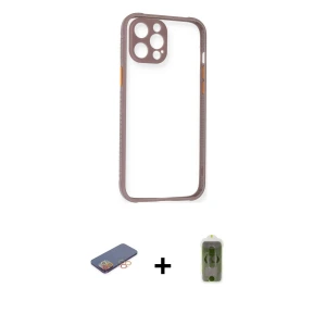 ieg™ iPhone 12 Pro Max Kılıf Nova Asil Özel Seri - Siyah Joko Magic 5D Hayalet Cam + Renkli Kamera Lens Koruma Cam - TU