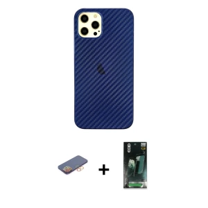 ieg™ iPhone 12 Pro Max Kılıf Nova Çizgi - Şeffaf 360 Full Body Arka Koruyucu + Renkli Kamera Lens Koruma Cam - TU