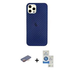 ieg™ iPhone 12 Pro Max Kılıf Nova Çizgi - Şeffaf Royal Nano Ekran Koruyucu + Renkli Kamera Lens Koruma Cam - TU