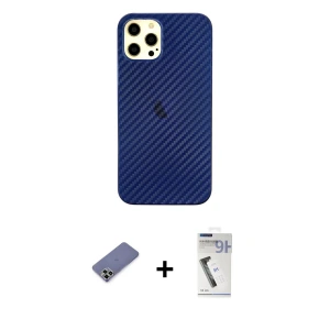 ieg™ iPhone 12 Pro Max Kılıf Nova Çizgi - Şeffaf Uv Polymer Nano Ekran Koruyucu + Metal Kamera Lens Koruma Cam - GD