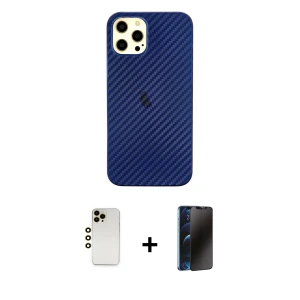 ieg™ iPhone 12 Pro Max Kılıf Nova Çizgi - Siyah 3D Antistatik Hayalet Cam Ekran Koruyucu + Shine Kamera Lens - GD