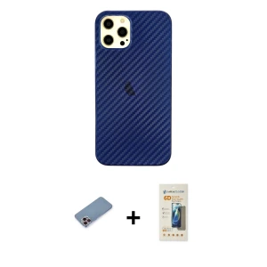 ieg™ iPhone 12 Pro Max Kılıf Nova Çizgi - Siyah 6D Mat Seramik Hayalet Nano Ekran Koruyucu + Shine Kamera Lens Koruma Cam - PE