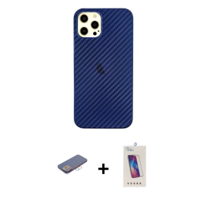 ieg™ iPhone 12 Pro Max Kılıf Nova Çizgi - Siyah Joko 5D Cam + Renkli Kamera Lens Koruma Cam - PE