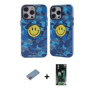 ieg™ iPhone 12 Pro Max Kılıf Nova Doku Koleksiyonu - Şeffaf 360 Full Body Arka Koruyucu + Shine Kamera Lens Koruma Cam - PE