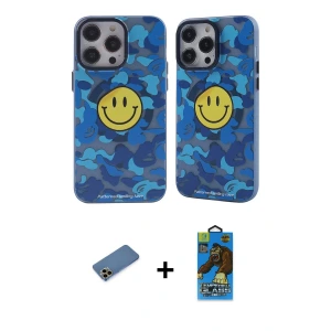 ieg™ iPhone 12 Pro Max Kılıf Nova Doku Koleksiyonu - Siyah 18D Cam Ekran Koruyucu + Shine Kamera Lens Koruma Cam - GD