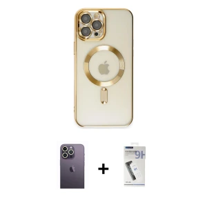 ieg™ iPhone 12 Pro Max Kılıf Nova Işık Özel Seri - Şeffaf Uv Polymer Nano Ekran Koruyucu + Neon Fosforlu Kamera Lens - BZ
