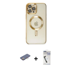 ieg™ iPhone 12 Pro Max Kılıf Nova Işık Özel Seri - Şeffaf Uv Polymer Nano Ekran Koruyucu + Renkli Kamera Lens Koruma Cam - MI