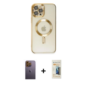 ieg™ iPhone 12 Pro Max Kılıf Nova Işık Özel Seri - Siyah 6D Mat Seramik Hayalet Nano Ekran Koruyucu + Neon Fosforlu Kamera Lens - SI