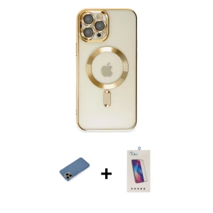 ieg™ iPhone 12 Pro Max Kılıf Nova Işık Özel Seri - Siyah Joko 5D Cam + Shine Kamera Lens Koruma Cam - GD