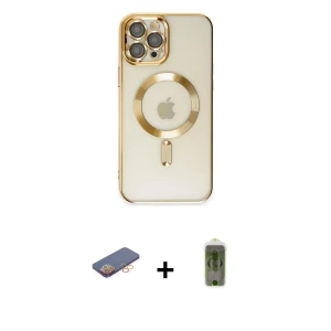 ieg™ iPhone 12 Pro Max Kılıf Nova Işık Özel Seri - Siyah Joko Magic 5D Hayalet Cam + Renkli Kamera Lens Koruma Cam - TU