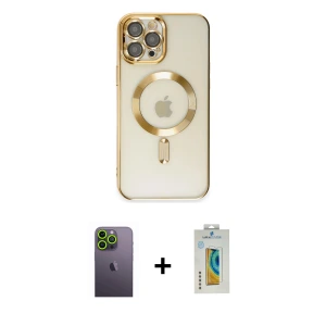 ieg™ iPhone 12 Pro Max Kılıf Nova Işık Özel Seri - Siyah Polymer Nano Ekran Koruyucu + Neon Fosforlu Kamera Lens - YL