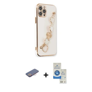 ieg™ iPhone 12 Pro Max Kılıf Nova Işık Prime - Şeffaf Royal Nano Ekran Koruyucu + Renkli Kamera Lens Koruma Cam - PE