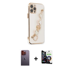 ieg™ iPhone 12 Pro Max Kılıf Nova Işık Prime - Şeffaf Temperli Cam Ekran Koruyucu + Neon Fosforlu Kamera Lens - TU