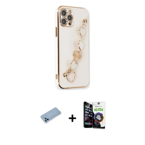 ieg™ iPhone 12 Pro Max Kılıf Nova Işık Prime - Şeffaf Temperli Cam Ekran Koruyucu + Shine Kamera Lens Koruma Cam - MI