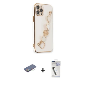 ieg™ iPhone 12 Pro Max Kılıf Nova Işık Prime - Şeffaf Uv Polymer Nano Ekran Koruyucu + Renkli Kamera Lens Koruma Cam - MI