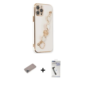 ieg™ iPhone 12 Pro Max Kılıf Nova Işık Prime - Şeffaf Uv Polymer Nano Ekran Koruyucu + Shine Kamera Lens Koruma Cam - SABE
