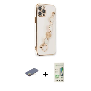 ieg™ iPhone 12 Pro Max Kılıf Nova Işık Prime - Siyah 20D Premium Cam Ekran Koruyucu + Renkli Kamera Lens Koruma Cam - SI