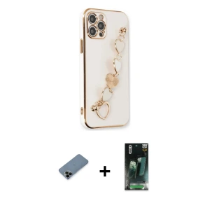 ieg™ iPhone 12 Pro Max Kılıf Nova Işık Prime - Siyah 360 Mat Full Body Arka Koruyucu + Shine Kamera Lens Koruma Cam - SH