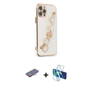 ieg™ iPhone 12 Pro Max Kılıf Nova Işık Prime - Siyah 3D Antistatik Seramik Nano Ekran Koruyucu + Renkli Kamera Lens Koruma Cam - TU